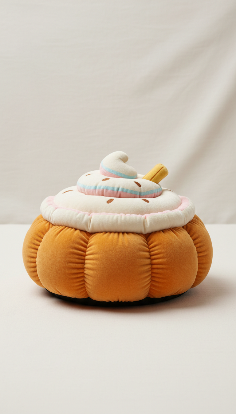 Pumpkin Spice Plush Pet Bed