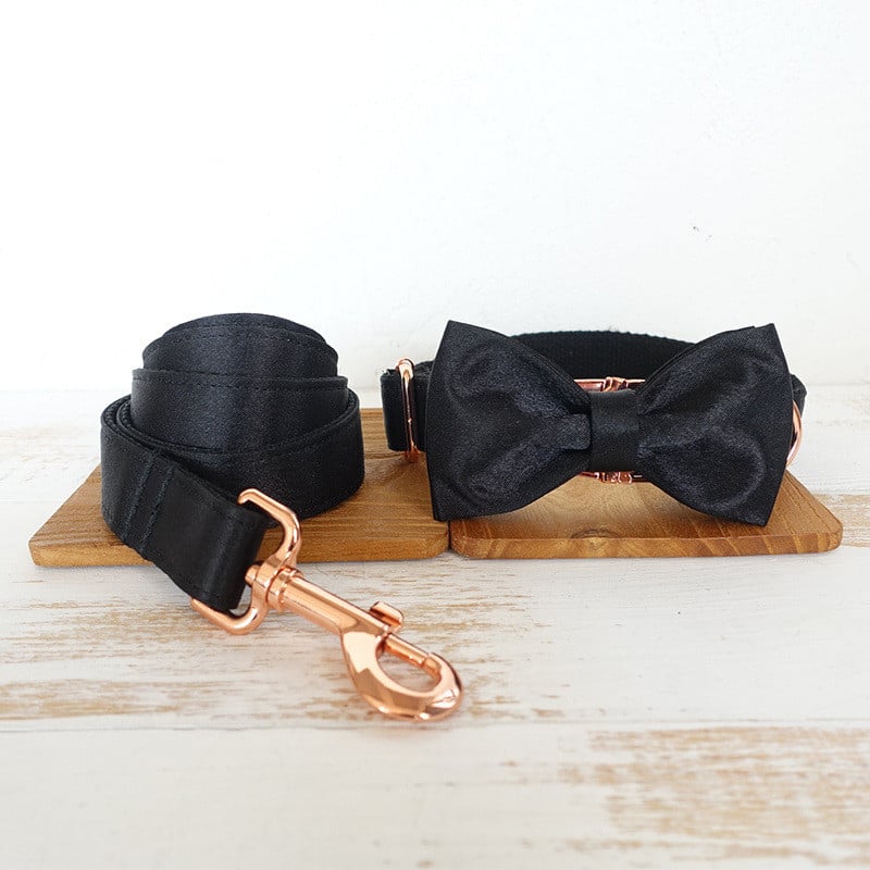Metal Buckle Dog Collar with Bow Tie