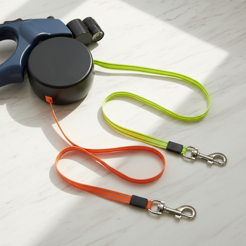 Auto Double Dog Leash - flat lay