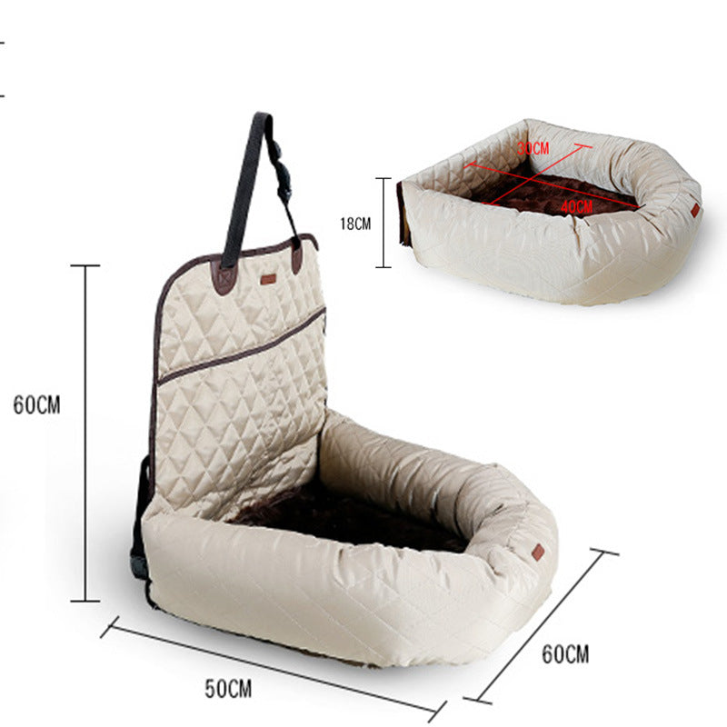 Cushioned Pet Car Bed