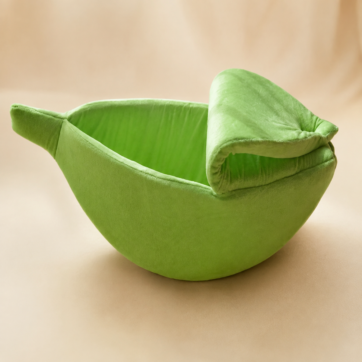 Green banana-shaped pet bed