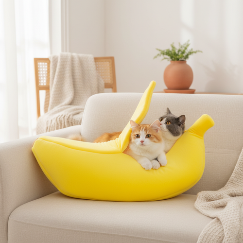 Banana Pet Bed - två katter