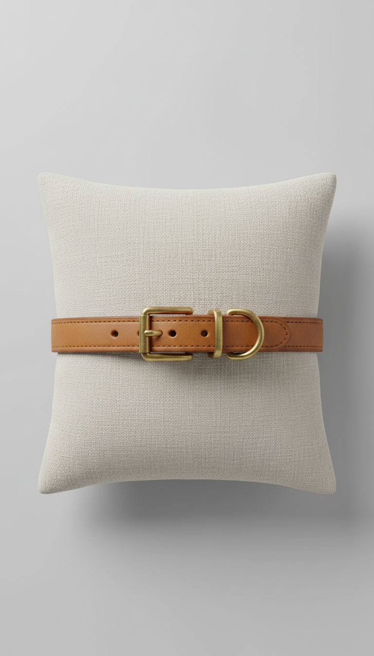 Camel Leather Dog Collar