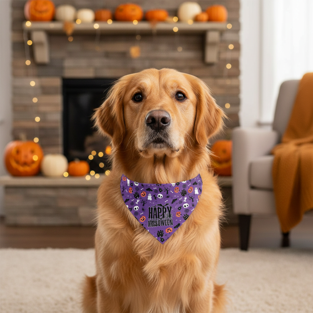 Halloween Scarf - golden retriever