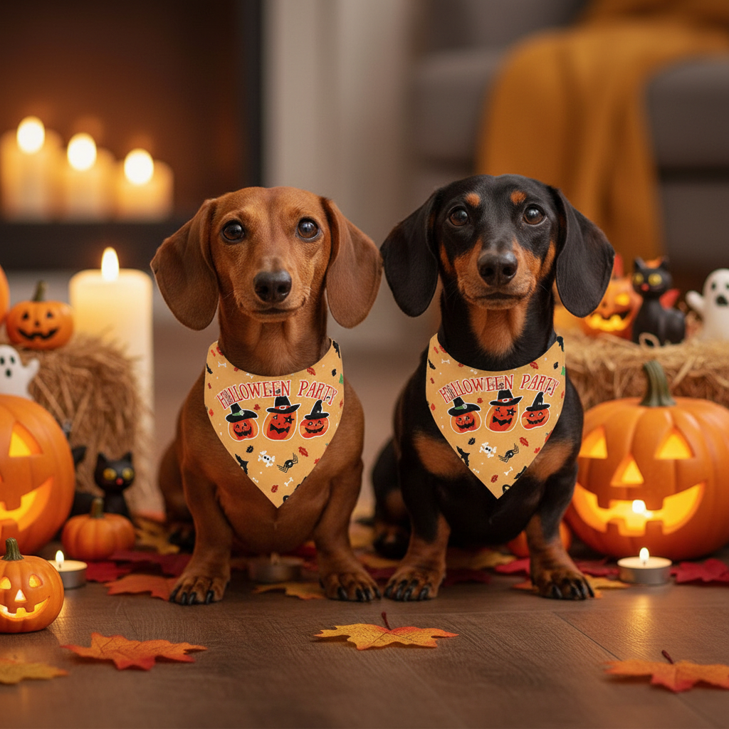 Halloween Scarf - två taxar