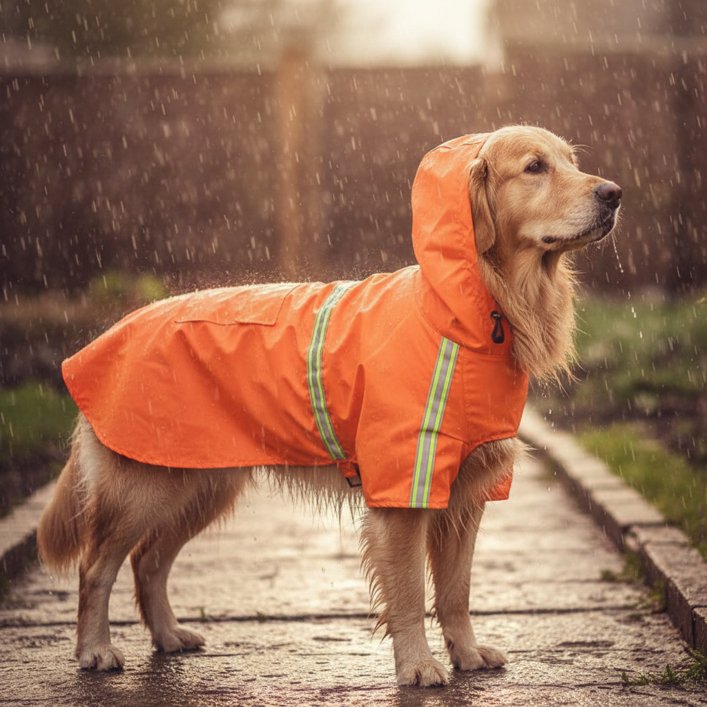 Orange shower jacket